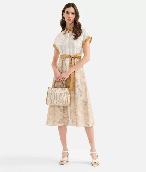 Donna Alviero Martini 1a Classe Abito Mix & Match Geo In Popeline Di Cotone Geo Mix