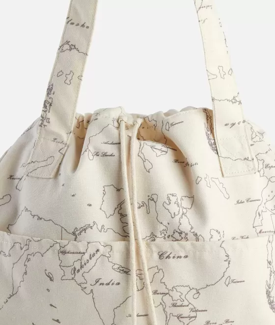 Donna Alviero Martini 1a Classe Borsa Mare Grande In Canvas Stampa Geo Color Cru