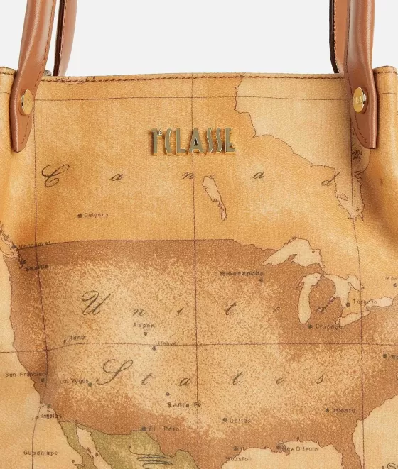 Donna Alviero Martini 1a Classe Borsa Shopping In Tessuto Stampa Geo Classic Naturale