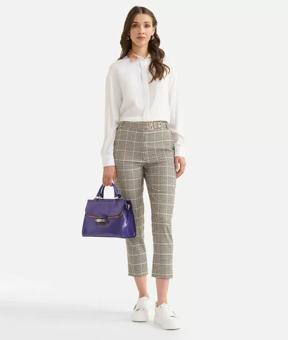 Donna Alviero Martini 1a Classe Camicia Con Collo Geo In Cr Pe De Chine Bianca