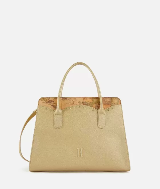 Donna Alviero Martini 1a Classe City Lights Borsa A Mano Con Tracolla Oro Chiaro