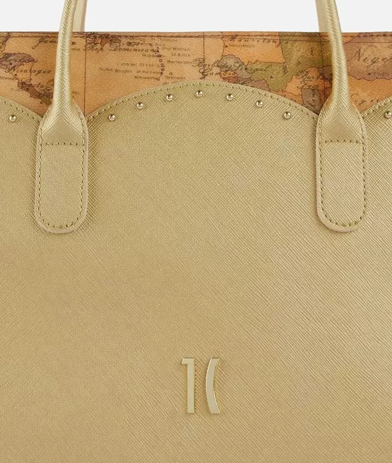 Donna Alviero Martini 1a Classe City Lights Borsa A Mano Con Tracolla Oro Chiaro