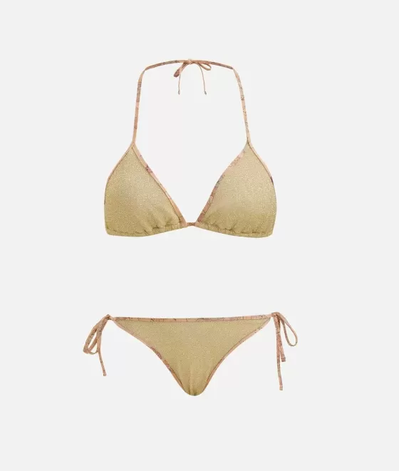 Donna Alviero Martini 1a Classe Colors Lam Bikini Triangolo Platino