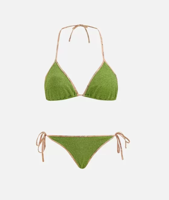 Donna Alviero Martini 1a Classe Colors Lam Bikini Triangolo Verde Lime