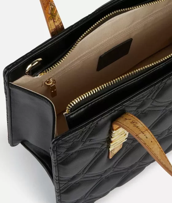 Donna Alviero Martini 1a Classe Coral Diamond Borsa A Mano Con Tracolla Rimovibile Nera