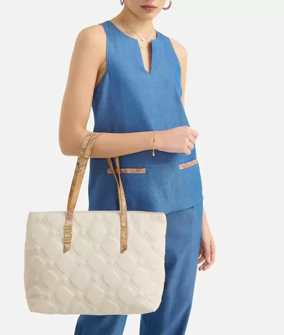 Donna Alviero Martini 1a Classe Coral Diamond Borsa Shopping Avorio