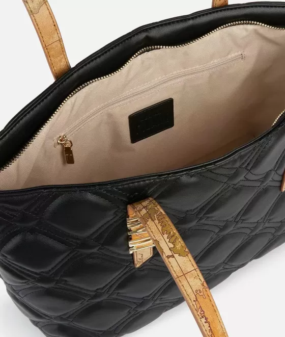 Donna Alviero Martini 1a Classe Coral Diamond Borsa Shopping Nera