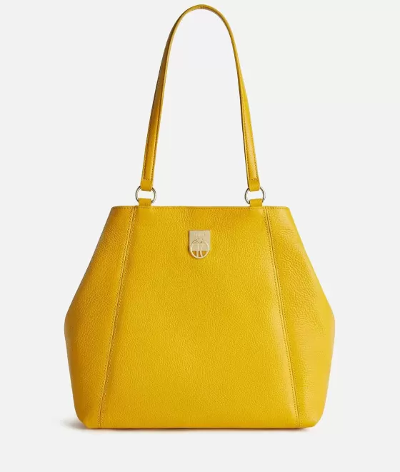 Donna Alviero Martini 1a Classe Deco Coast Borsa Shopping Giallo Oro