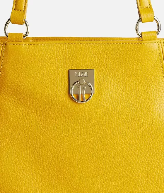 Donna Alviero Martini 1a Classe Deco Coast Borsa Shopping Giallo Oro