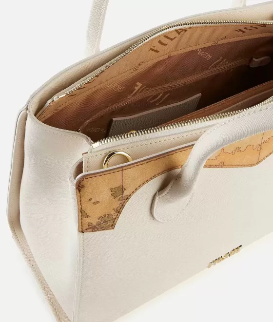 Donna Alviero Martini 1a Classe Florida City Borsa A Mano Grande Con Tracolla Avorio