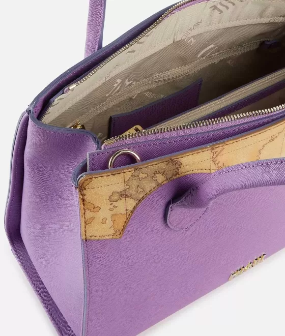 Donna Alviero Martini 1a Classe Florida City Borsa A Mano Grande Con Tracolla Malva