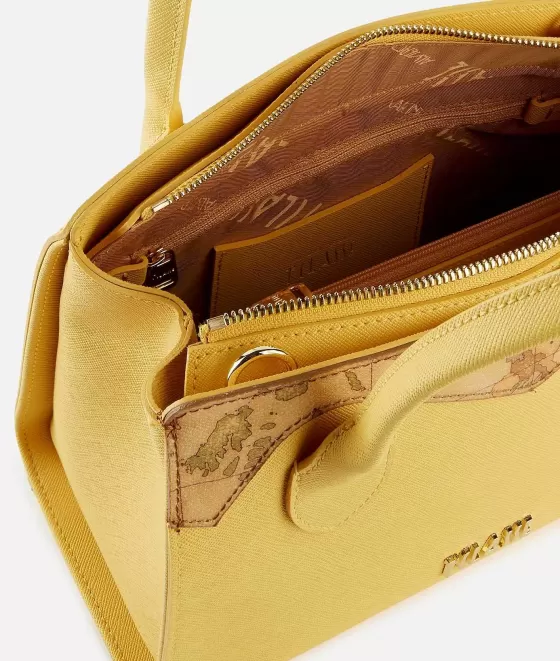 Donna Alviero Martini 1a Classe Florida City Borsa A Mano Piccola Con Tracolla Giallo Oro