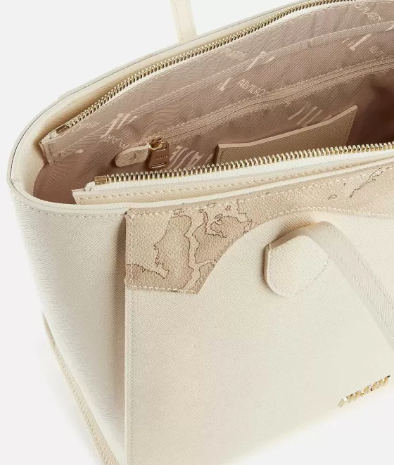 Donna Alviero Martini 1a Classe Florida City Borsa Shopping Grande Con Inserto Geo Safari
