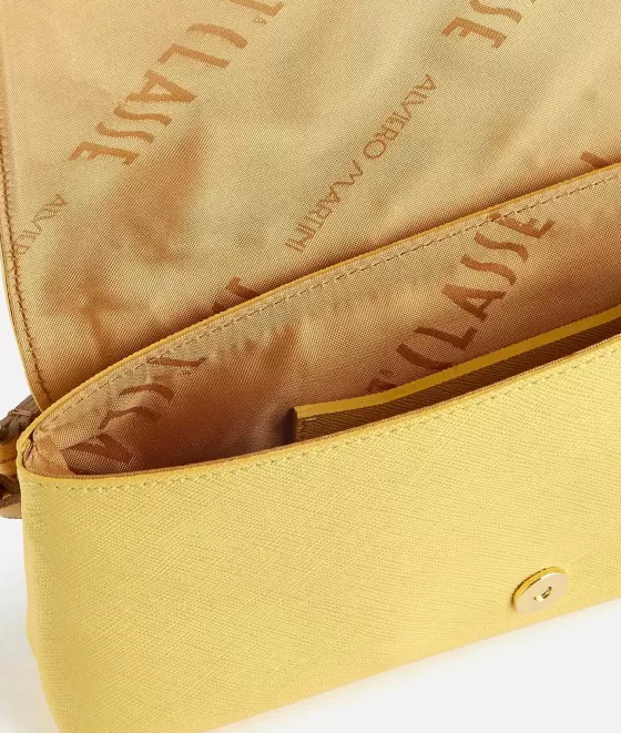 Donna Alviero Martini 1a Classe Florida City Pochette Con Patta E Polsiera Giallo Oro