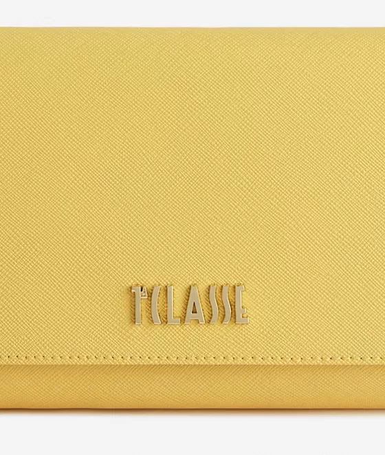 Donna Alviero Martini 1a Classe Florida City Pochette Con Patta E Polsiera Giallo Oro