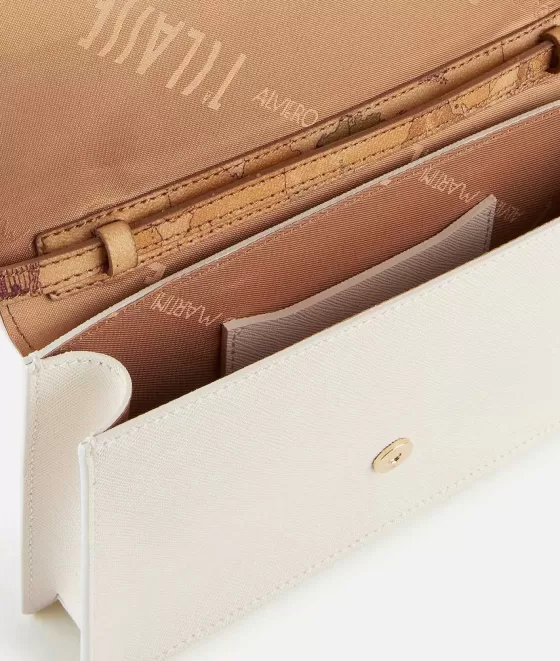 Donna Alviero Martini 1a Classe Florida City Pochette Con Patta E Tracolla Rimovibile Avorio