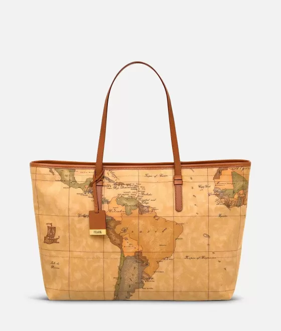 Donna Alviero Martini 1a Classe Geo Classic Borsa Shopping Maxi Con Zip