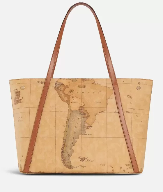 Donna Alviero Martini 1a Classe Geo Classic Shopping Bag Con Borchiette Grande