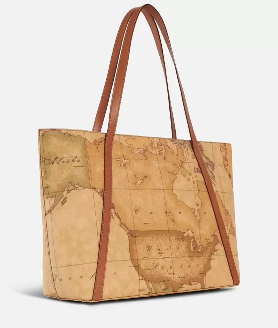 Donna Alviero Martini 1a Classe Geo Classic Shopping Bag Con Borchiette Grande