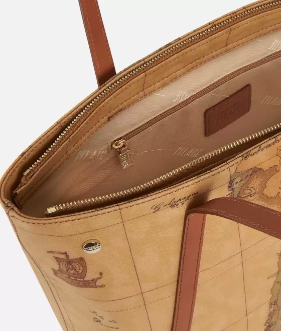 Donna Alviero Martini 1a Classe Geo Classic Shopping Bag Con Borchiette Grande