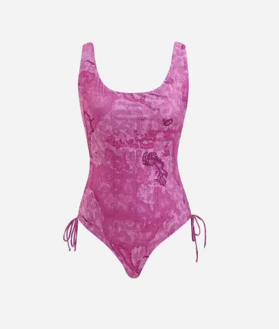Donna Alviero Martini 1a Classe Geo Color Costume Intero Con Coulisse Viola Campanula