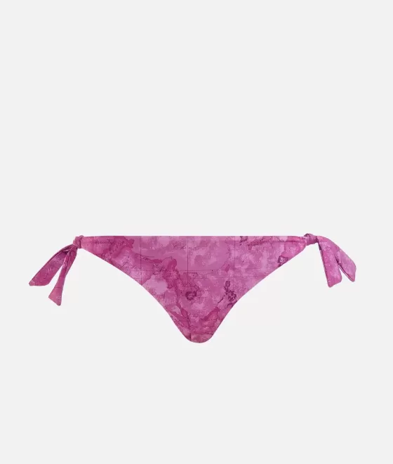 Donna Alviero Martini 1a Classe Geo Color Slip Mare Con Fiocchetti Viola Campanula