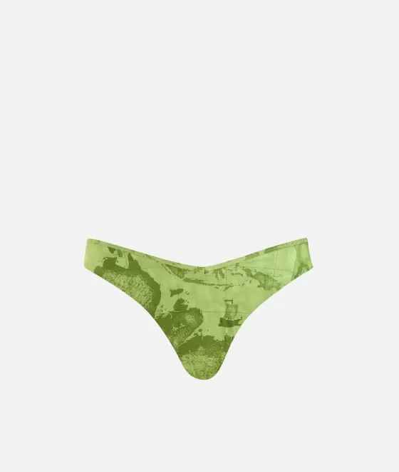 Donna Alviero Martini 1a Classe Geo Color Slip Mare Taglio A V Verde Daiquiri