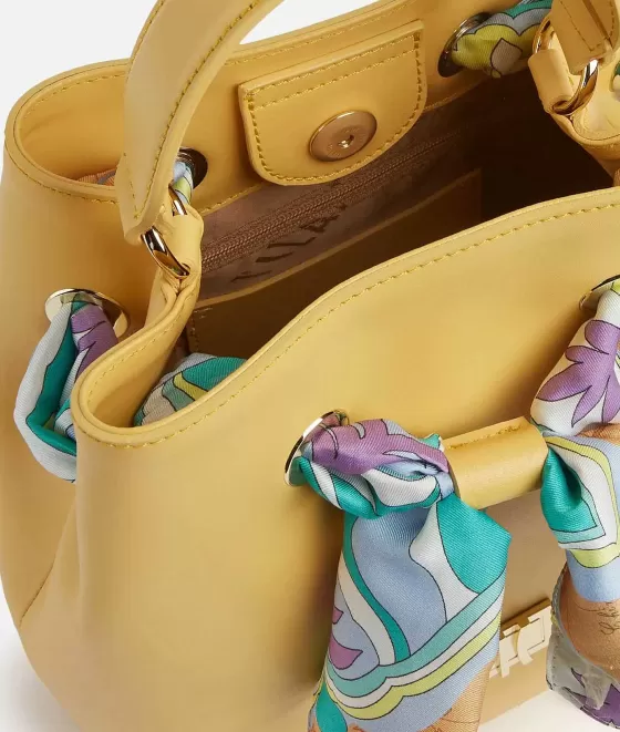 Donna Alviero Martini 1a Classe Geo Foulard Borsa Secchiello Con Tracolla Giallo Oro