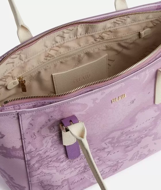 Donna Alviero Martini 1a Classe Geo Orchidea Borsa Shopping Con Tracolla Malva