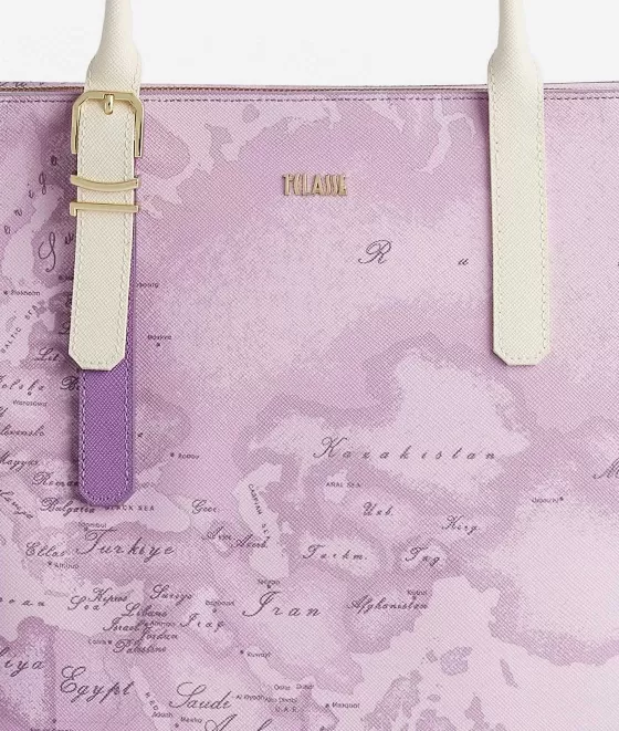 Donna Alviero Martini 1a Classe Geo Orchidea Borsa Shopping Con Tracolla Malva