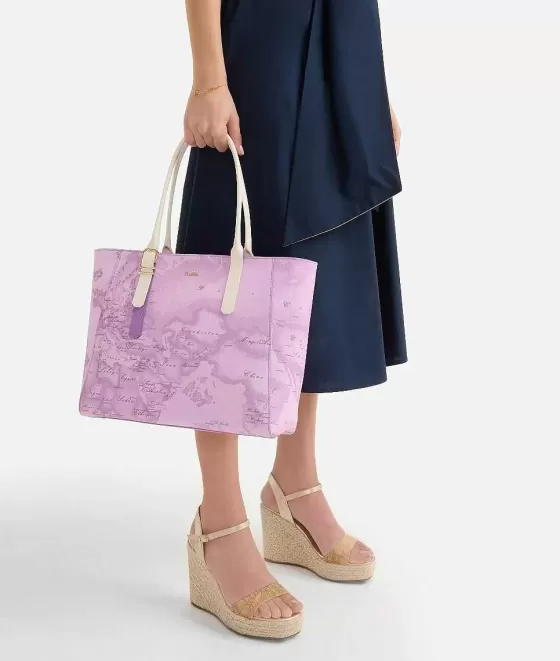 Donna Alviero Martini 1a Classe Geo Orchidea Borsa Shopping Con Tracolla Malva