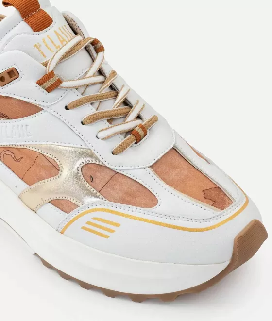 Donna Alviero Martini 1a Classe Geo Road Bogot Sneakers In Nylon Stampa Geo Classic Naturali