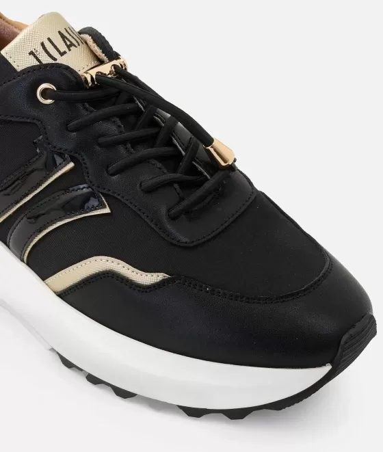 Donna Alviero Martini 1a Classe Geo Road Los Angeles Sneakers In Eco Nappa Liscia Nere