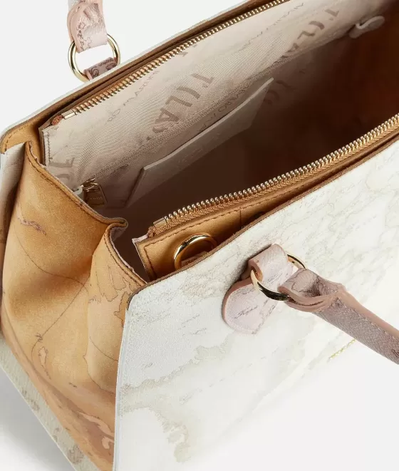 Donna Alviero Martini 1a Classe Geo Sunny Mix Borsa A Mano Con Tracolla Bianca