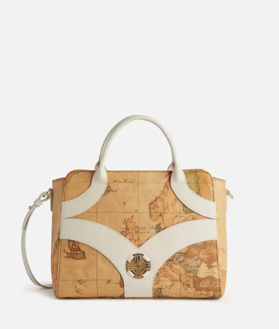 Donna Alviero Martini 1a Classe Geo Sunrise Ring Borsa A Mano Con Tracolla Avorio