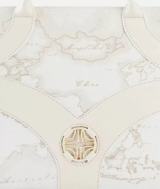 Donna Alviero Martini 1a Classe Geo Sunrise Ring Borsa A Mano Con Tracolla Bianca