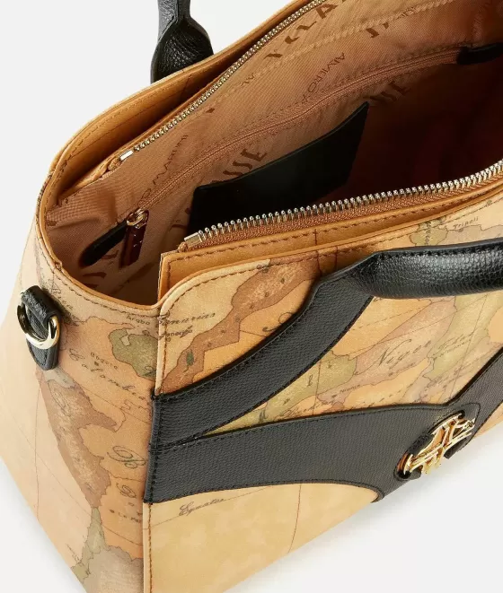 Donna Alviero Martini 1a Classe Geo Sunrise Ring Borsa A Mano Con Tracolla Nera