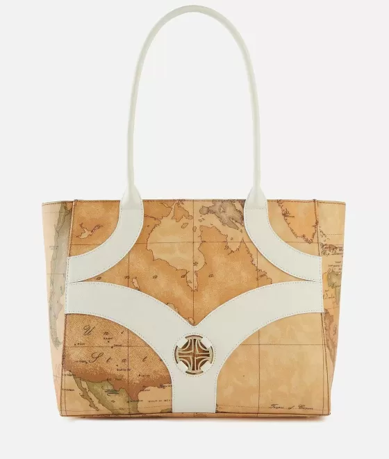 Donna Alviero Martini 1a Classe Geo Sunrise Ring Borsa Shopping Avorio