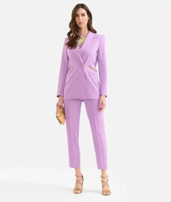 Donna Alviero Martini 1a Classe Giacca Con Dettaglio Catena In Cady Orchidea