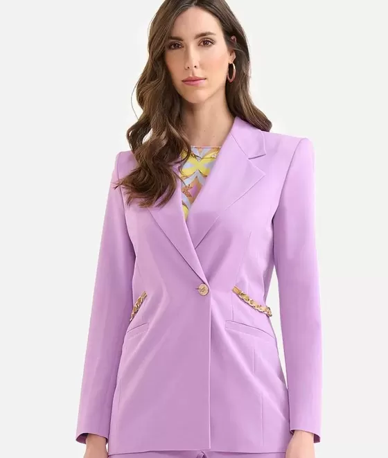 Donna Alviero Martini 1a Classe Giacca Con Dettaglio Catena In Cady Orchidea