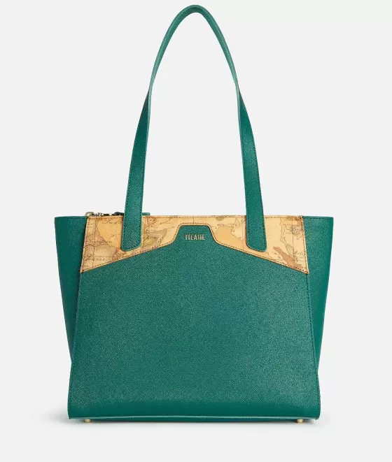 Donna Alviero Martini 1a Classe Glam City Borsa Shopping Media Verde Smeraldo