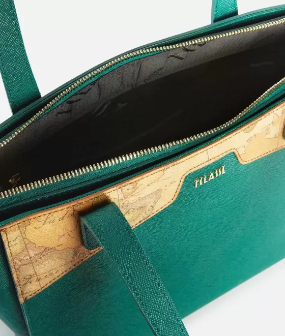 Donna Alviero Martini 1a Classe Glam City Borsa Shopping Media Verde Smeraldo