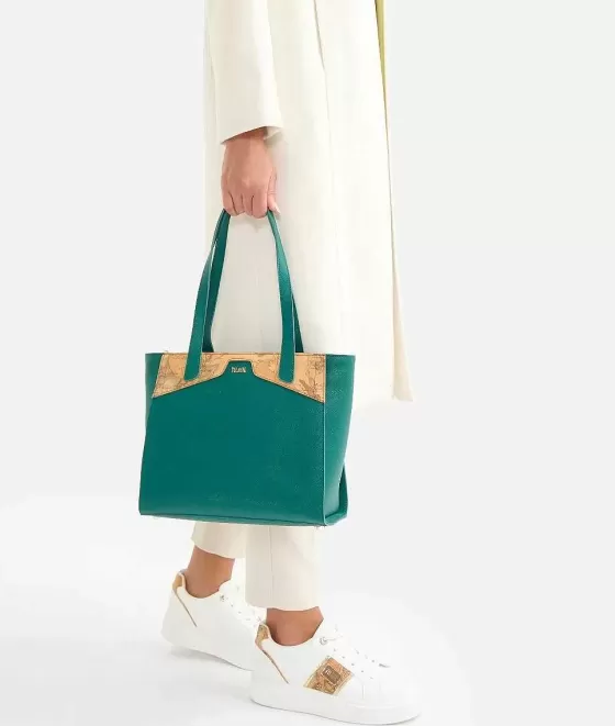 Donna Alviero Martini 1a Classe Glam City Borsa Shopping Media Verde Smeraldo