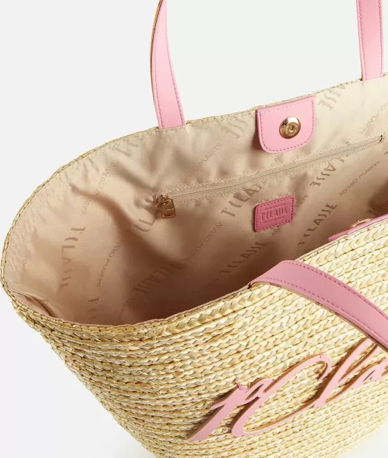 Donna Alviero Martini 1a Classe Island Bag Borsa Shopping Grande Rosa Bubble