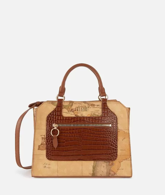 Donna Alviero Martini 1a Classe Kissme Bag Borsa A Mano Con Tracolla Castagna