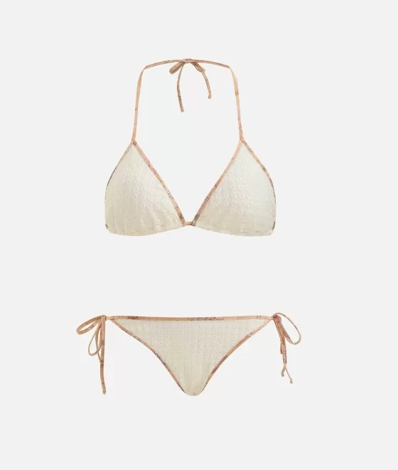 Donna Alviero Martini 1a Classe Luxury Bikini Triangolo Con Dettaglio Traforato Bianco