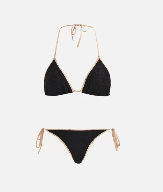 Donna Alviero Martini 1a Classe Luxury Bikini Triangolo Con Dettaglio Traforato Nero