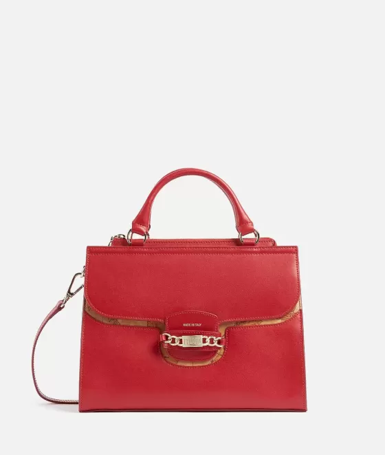 Donna Alviero Martini 1a Classe Millennium Bag Borsa A Mano In Pelle Liscia Con Tracolla Rosso Scarlatto