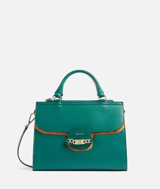 Donna Alviero Martini 1a Classe Millennium Bag Borsa A Mano In Pelle Liscia Con Tracolla Smeraldo