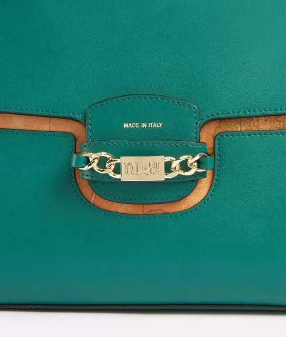 Donna Alviero Martini 1a Classe Millennium Bag Borsa A Mano In Pelle Liscia Con Tracolla Smeraldo